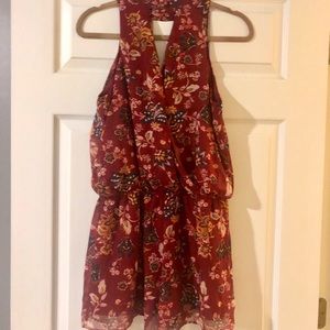 A. Byer multicolored red floral romper